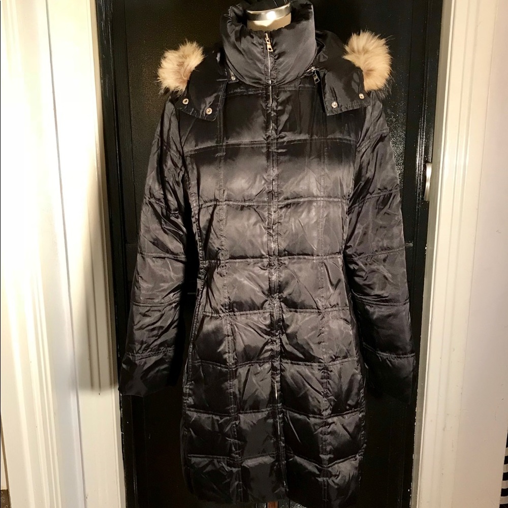 MARC NEW YORK Down Jacket Fur Trimmed Hood SMALL